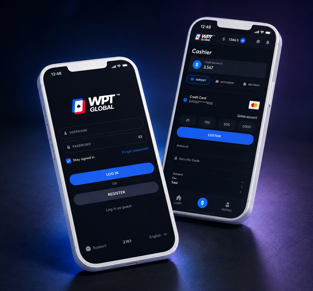 WPT Global 客户端界面预览